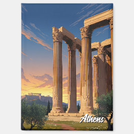 Athener Tempel Olympian Zeus Griechenland Reisen Magnet
