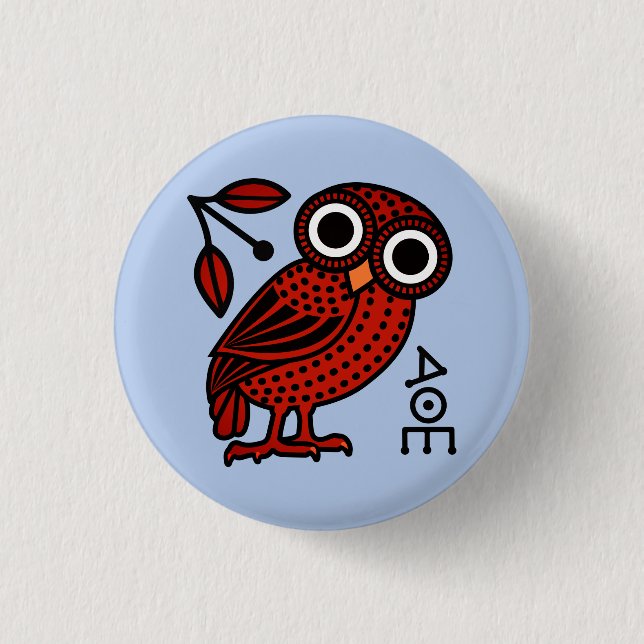 Athenische Owl Antike griechische Tetradrachm-Münz Button (Vorderseite)