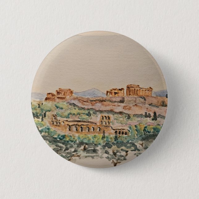 Athenischer Akropolis-Button Button (Vorderseite)