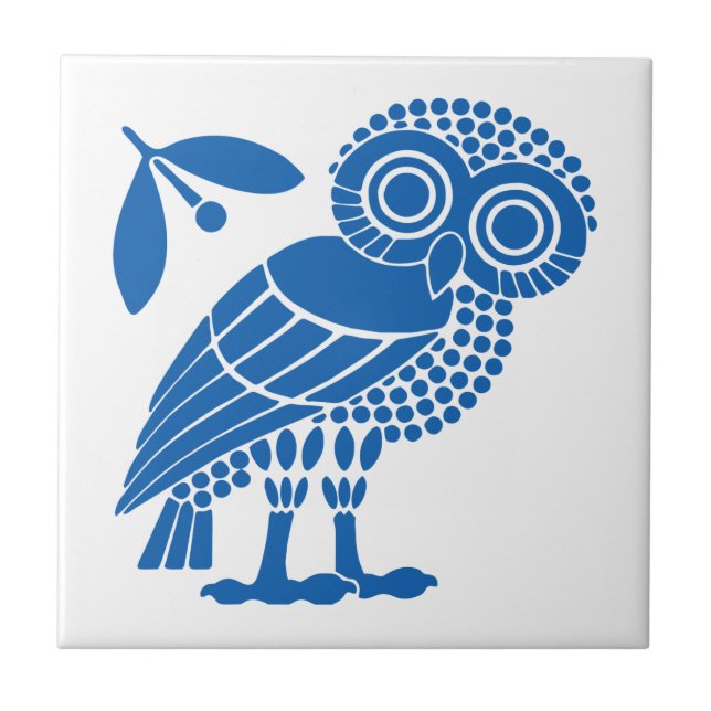 Athens city municipality flag symbol emblem owl bi fliese (Vorderseite)