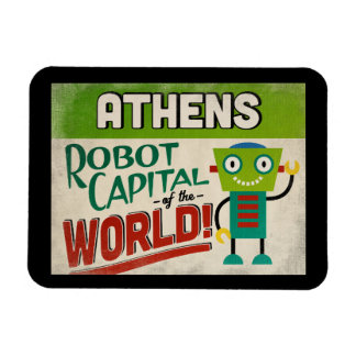 Athens Georgia Robot - Funny Vintag Magnet