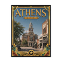 Athens Georgia Vintage Art Deco Golden Age