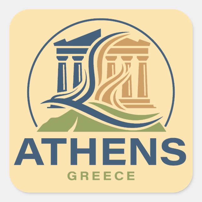 Athens Greece Acropolis Parthenon Quadratischer Aufkleber (Vorderseite)