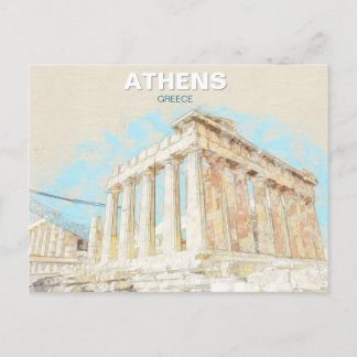 Athens Greece – Ancient City Travel Souvenir  Postkarte