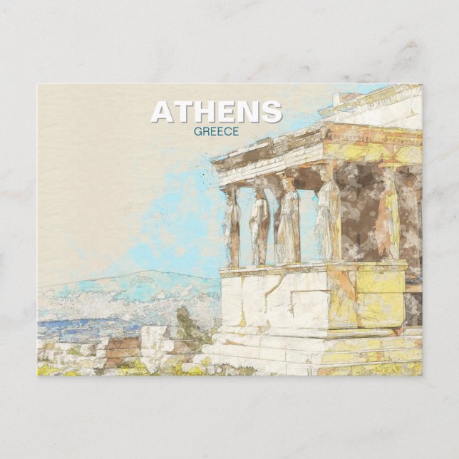 Athens Greece – Ancient Greek City View, Travel  Postkarte (Vorderseite)