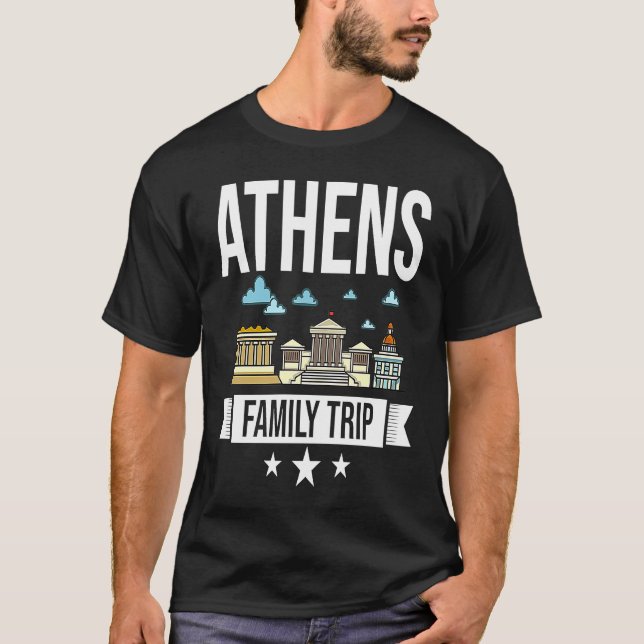 Athens Greece City Trip Skyline Map Travel T-Shirt (Vorderseite)