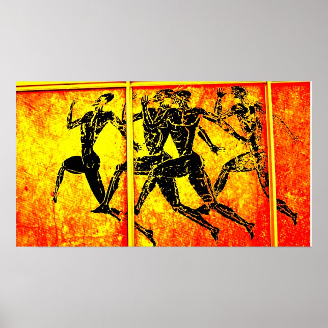 Athens Marathon Orange Print Poster (Vorne)