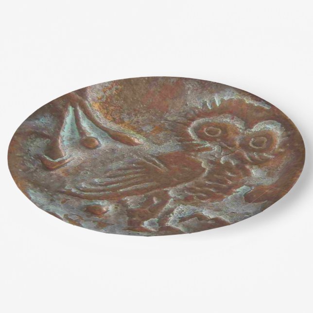 Athens Owl Pappteller (Schrägansicht)