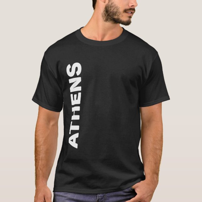 Athens Vertical Text T-Shirt (Vorderseite)