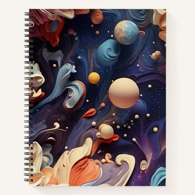 Äthereal Nebula Galaxy Notebook und Journal Notizbuch (Vorderseite)