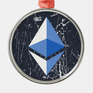 äthereum Symbol grunge Kryptowährung Geld Ornament Aus Metall