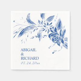 Ätherisch-blaue Blume Hochzeit Serviette