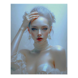 Ätherisch Elegante Schönheit im Pastellglanz Poster