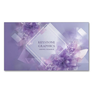 Ätherisch Lavendel Blume Geometrisch Diamant Moder Magnetische Visitenkarte