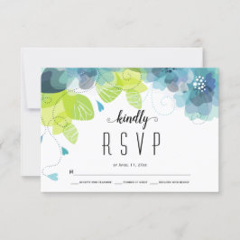 Ätherische aquamarine Blütenblumen Blütenhochzeit  RSVP Karte