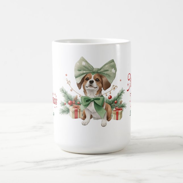 Ätherische Aquarellfarbe niedliche Korgi mit Weihn Kaffeetasse (Mittel)