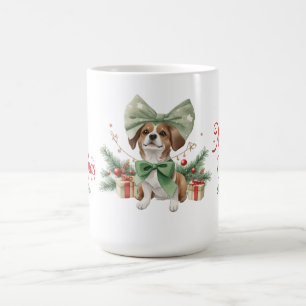 Ätherische Aquarellfarbe niedliche Korgi mit Weihn Kaffeetasse