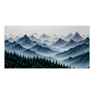 Ätherische Berge Vista Poster