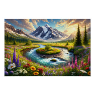 Ätherische Bergflucht - Sinfonie der Natur Poster