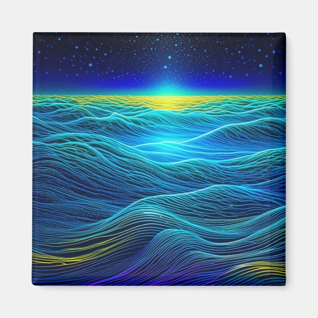 Ätherische blaue Waves und Meeressonnenuntergänge Magnet (Vorne)