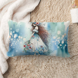 Ätherische Blume Faia Watercolor Dreamscape Lendenkissen
