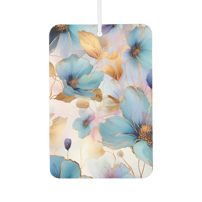 Ätherische Blüten in weichen Pastellen Alkohol Tin Autolufterfrischer (Vorderseite)