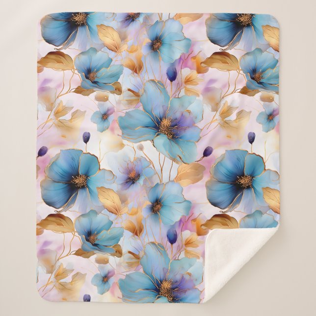 Ätherische Blüten in weichen Pastellen Alkohol Tin Sherpadecke (Vorderseite)