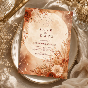 Ätherische Boho-Herbsthochzeit Save The Date