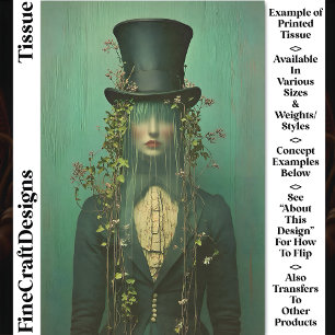 Ätherische Dame mit Schleier, verdeckte Augen CR9 Seidenpapier