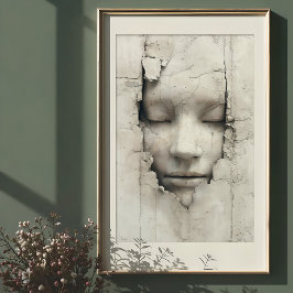 Ätherische Embrace: Das Gesicht innerhalb der Maue Poster