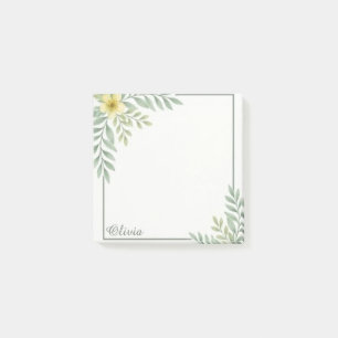 Ätherische Florale Rand Notizzettel Personalized