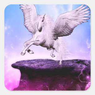 Ätherische Flügel Traumlandschaft Quadratischer Aufkleber