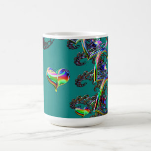 Ätherische Herzkaskade Kaffeetasse