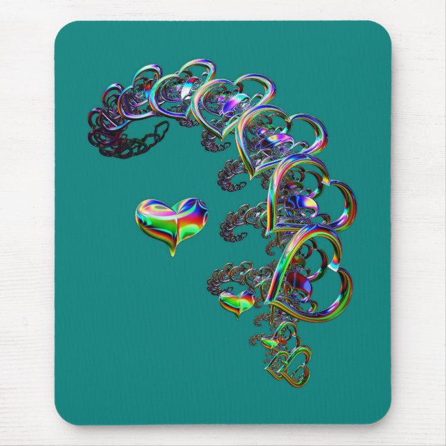 Ätherische Herzkaskade Mousepad (Vorne)