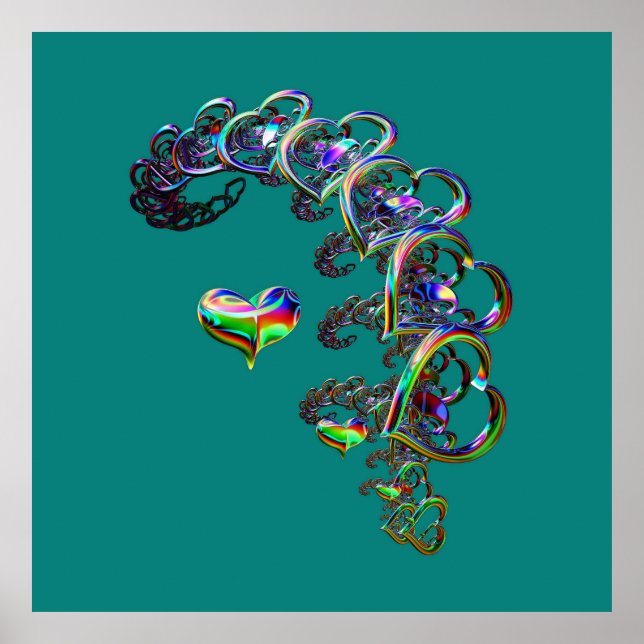 Ätherische Herzkaskade Poster (Vorne)