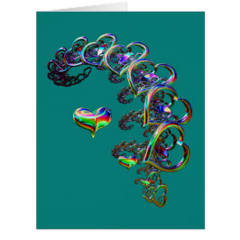 Ätherische Kaskade der Herzgrußkarte