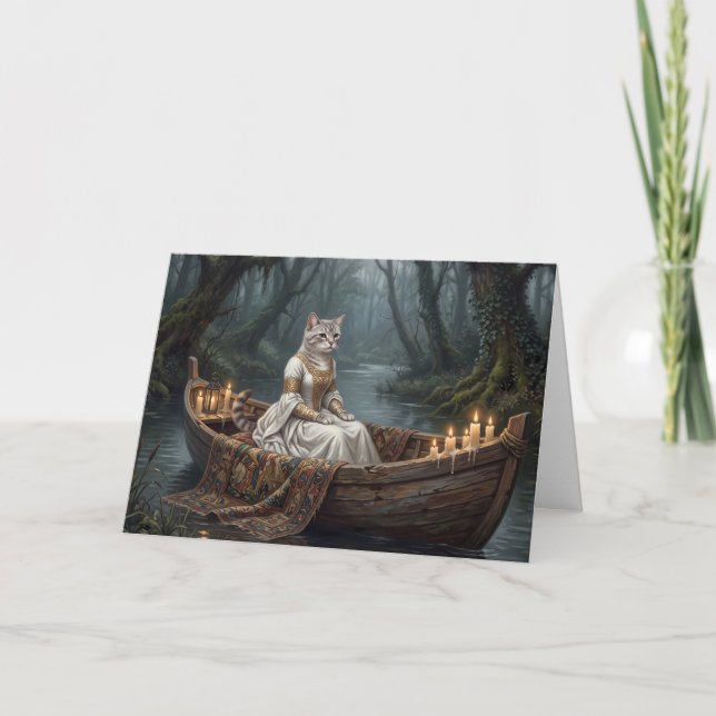 Ätherische Katze im Boot Dankeskarte (Vorderseite)