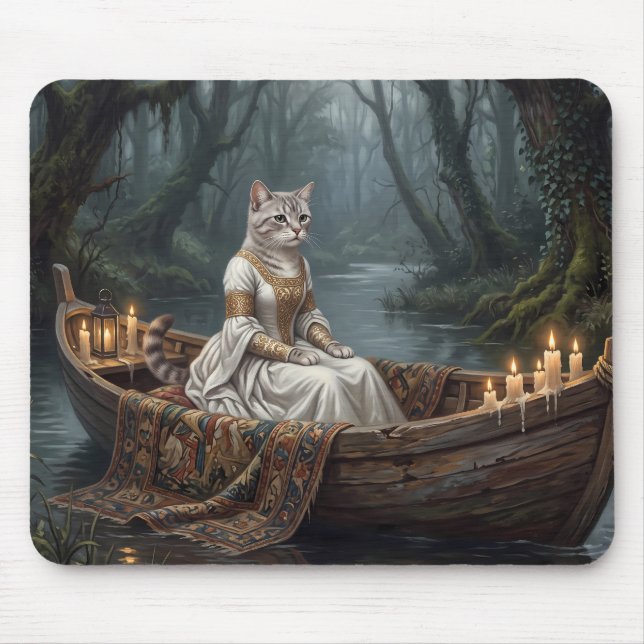 Ätherische Katze im Boot Mousepad (Vorne)