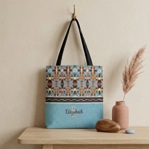 Ätherische Lichter Gelb, Orange, Blau & Schwarz Tasche
