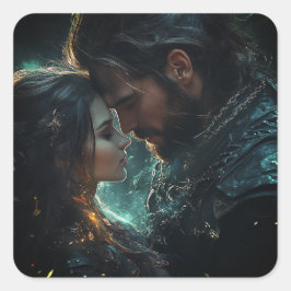 Ätherische Liebe in der Nacht Quadratischer Aufkleber