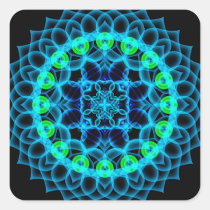 Ätherische Lotus-Mandala Quadratischer Aufkleber