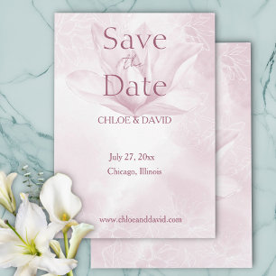 Ätherische Magnolia-Blume, flache Save the Date Ka