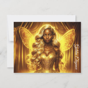 Ätherische Märchenprinzessin mit leuchtender golde Postkarte