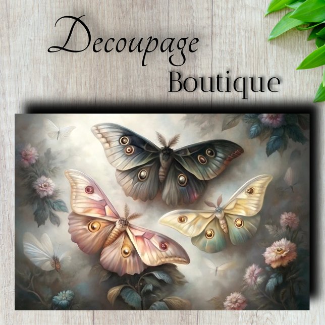 Ätherische Moths Decoupage Seidenpapier (Ethereal Moths Decoupage Tissue Paper)