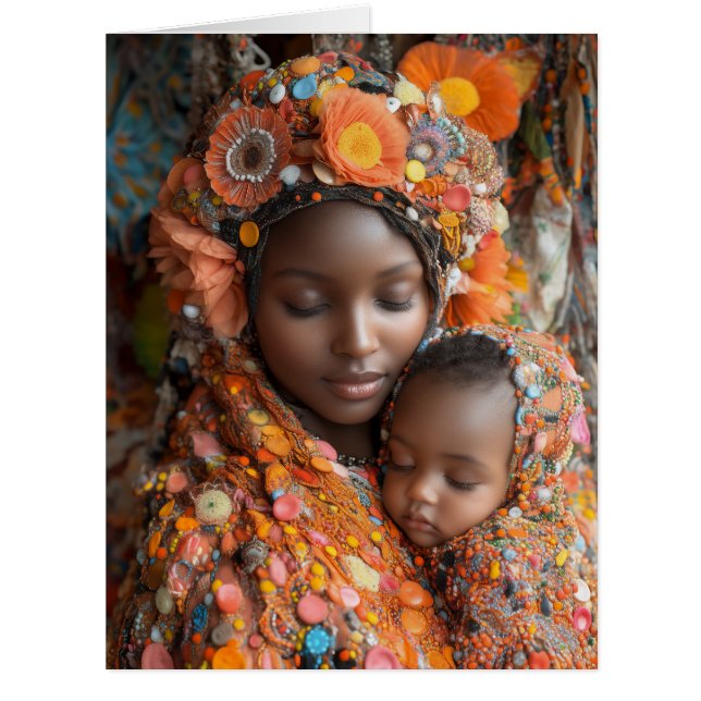 Ätherische Mutter Kind lebhaft Traditionelle Kleid (Vorderseite)