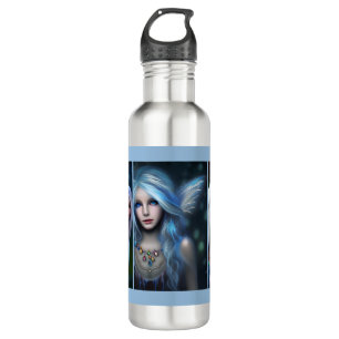 Ätherische Mystische Blaue Feenmädchen Edelstahlflasche