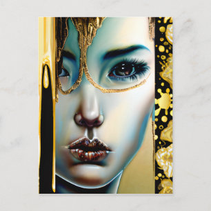 Ätherische Mystische Göttin in Gold Postkarte