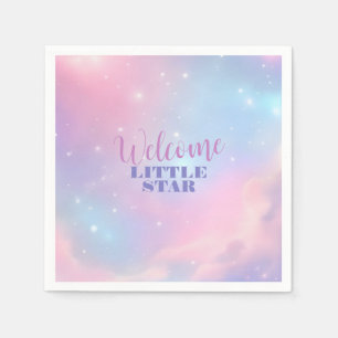 Ätherische Pastell-Kosmische Wolken Rosa Blau Ster Serviette