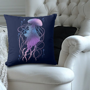 Ätherische Qualle Violett Blau Kissen