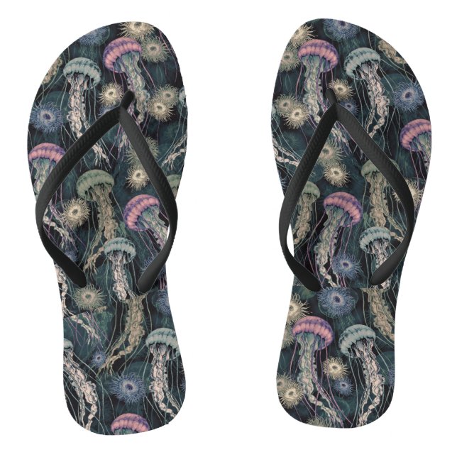 Ätherische Quallen und Anemone in Aquamarin und ro Flip Flops (Fußbett)